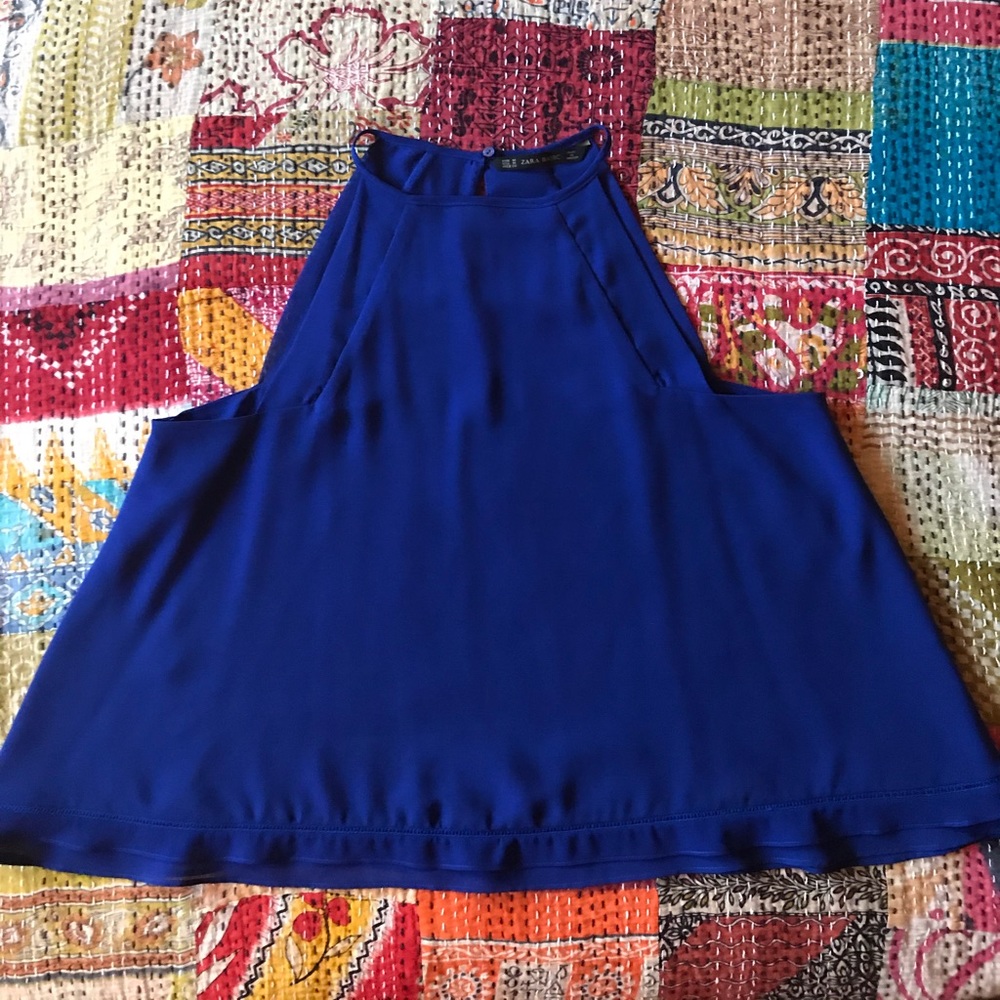 Zara crepe spaghetti strap swing top